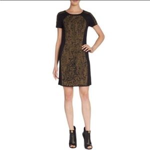 W118 Walter Baker Collette Sleek snake print color block body-con sheath dress